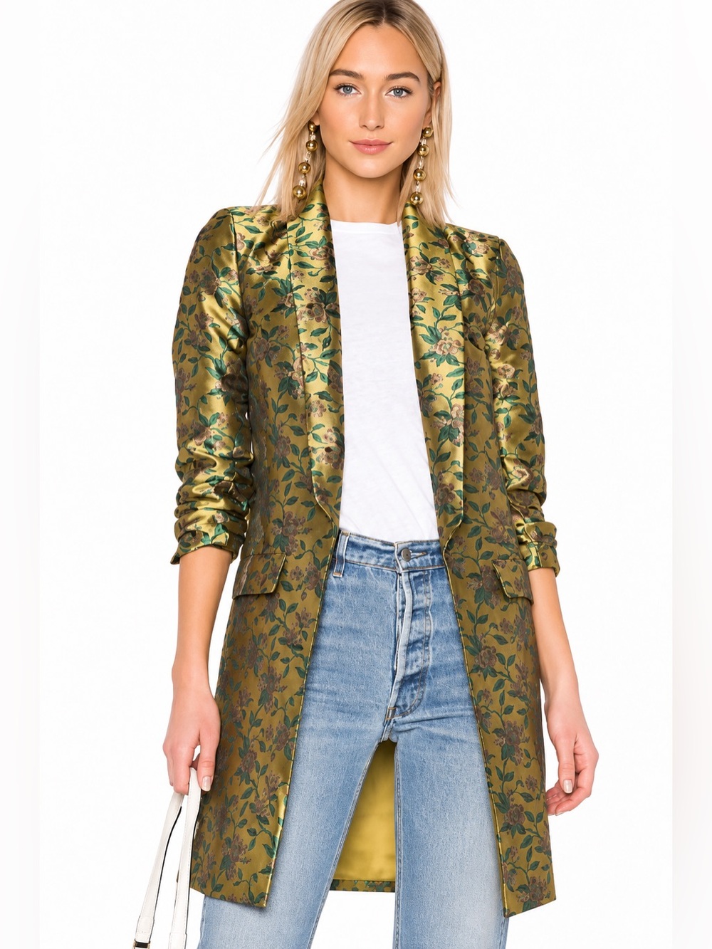 House of Harlow 1960 X Revolve Stina Jacket in Chartreuse Yellow/Size 10